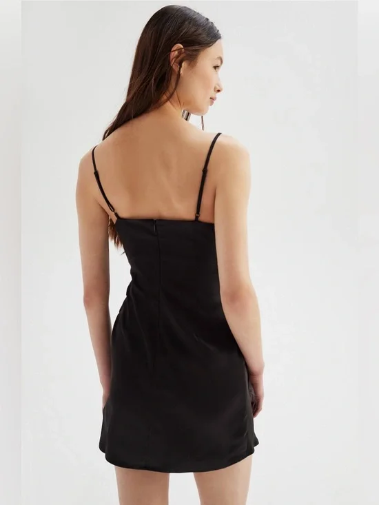 Urban Outfitters Black Cowl Neck Slip Mini Dress - Picture 6 of 14
